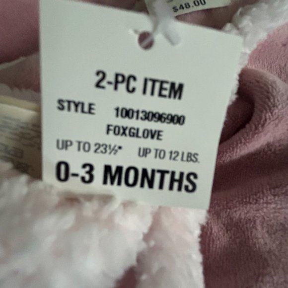 FIRST IMPRESSIONS GIRLS' FOXGLOVE  2 PC COAT AND GLOVES 0-3 MONTHS - Picture 10 of 12